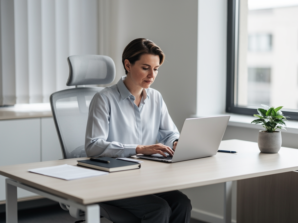 professional person working at desk