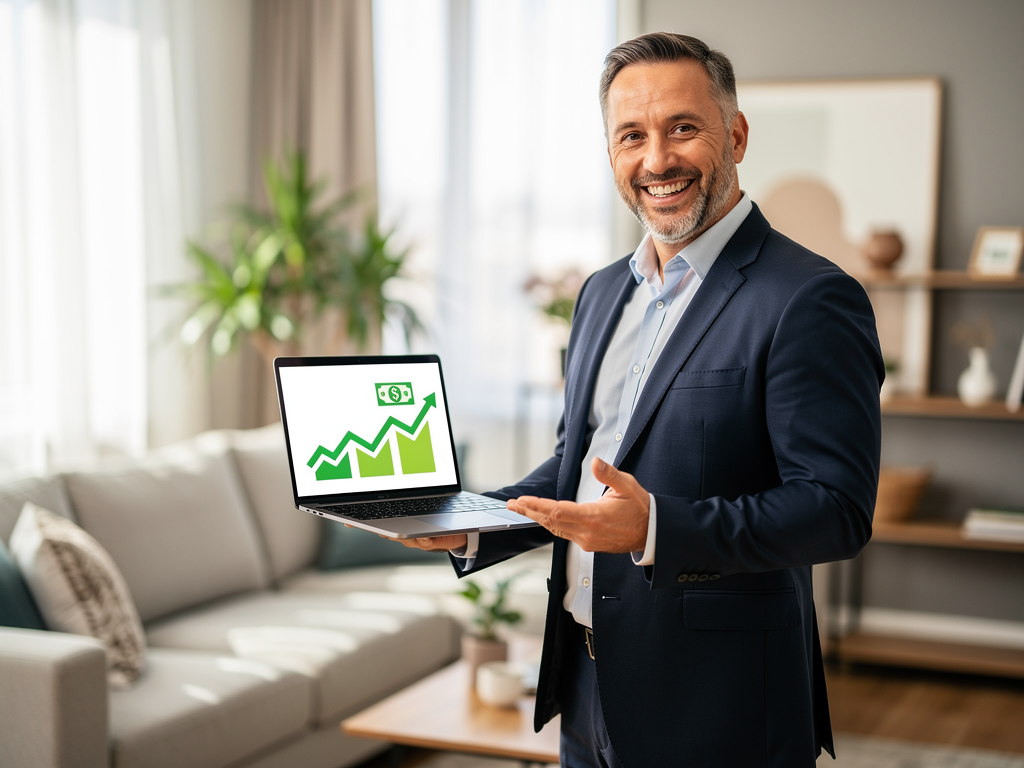 happy landlord receiving guaranteed rent