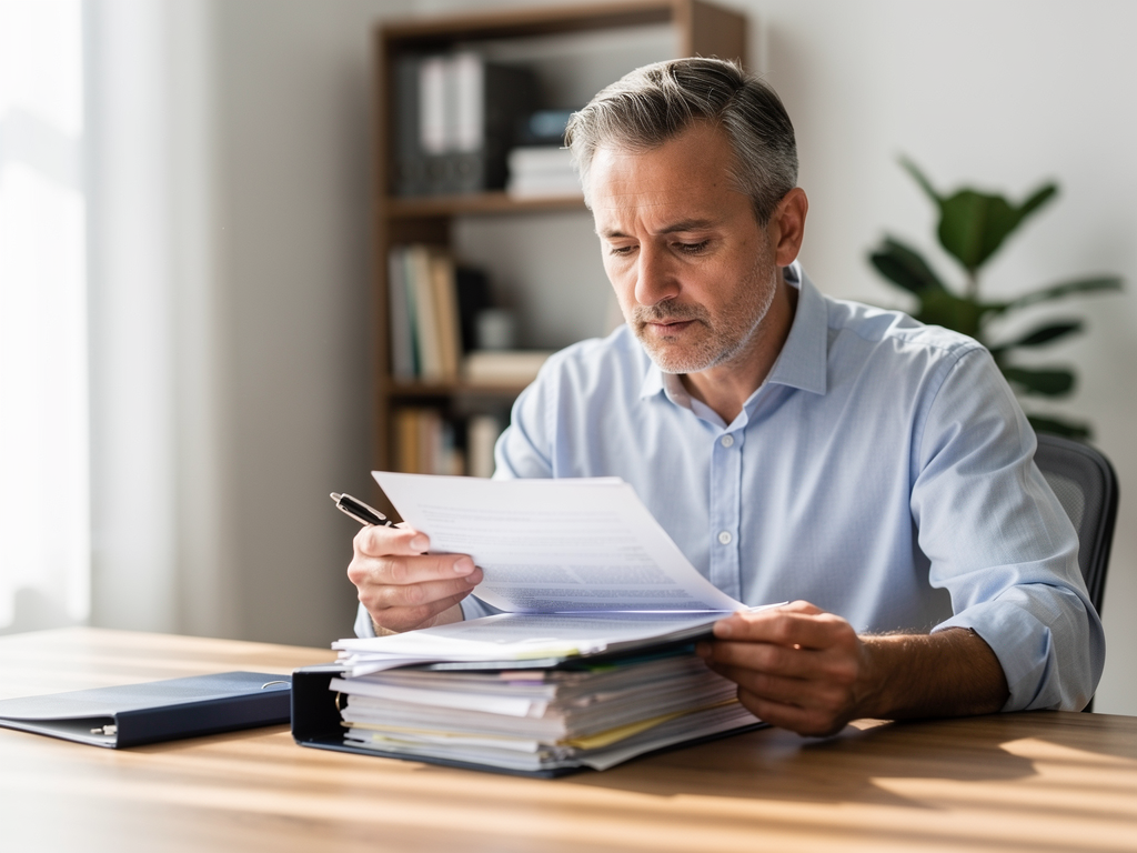 landlord reviewing legal documents