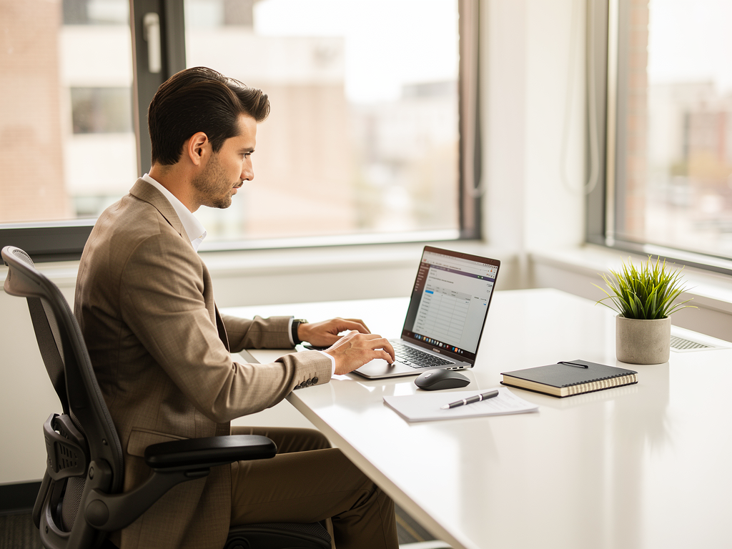 professional person working at desk