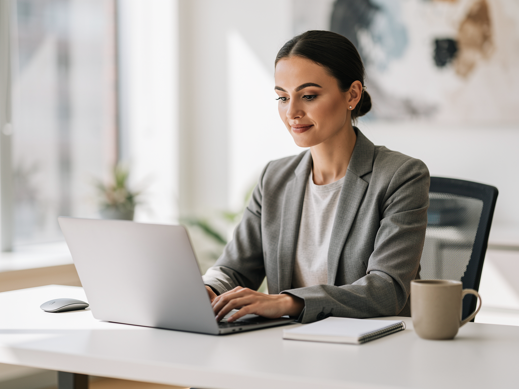 professional person working at desk